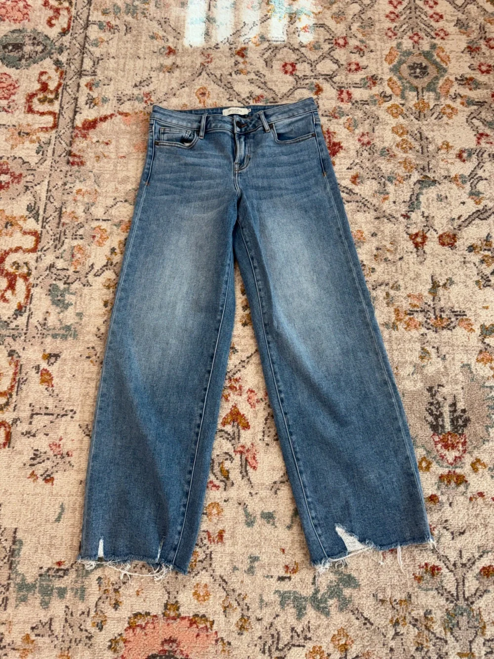 Cropped Light Blue Straight-Leg Jeans for Women